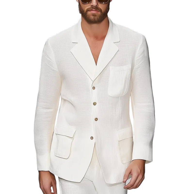 Men's Notch Lapel Single-breasted Textured Blazer MTA2974G4U sold by Manly