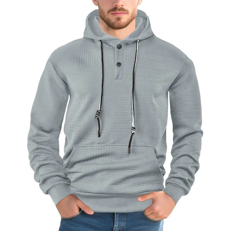 Men's Casual Textured Solid Color Hoodie MTA2883G2X sold by Manly product image thumbnail 2