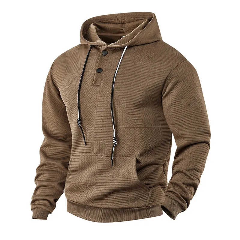 Men's Casual Textured Solid Color Hoodie MTA2883G2X sold by Manly product image thumbnail 5