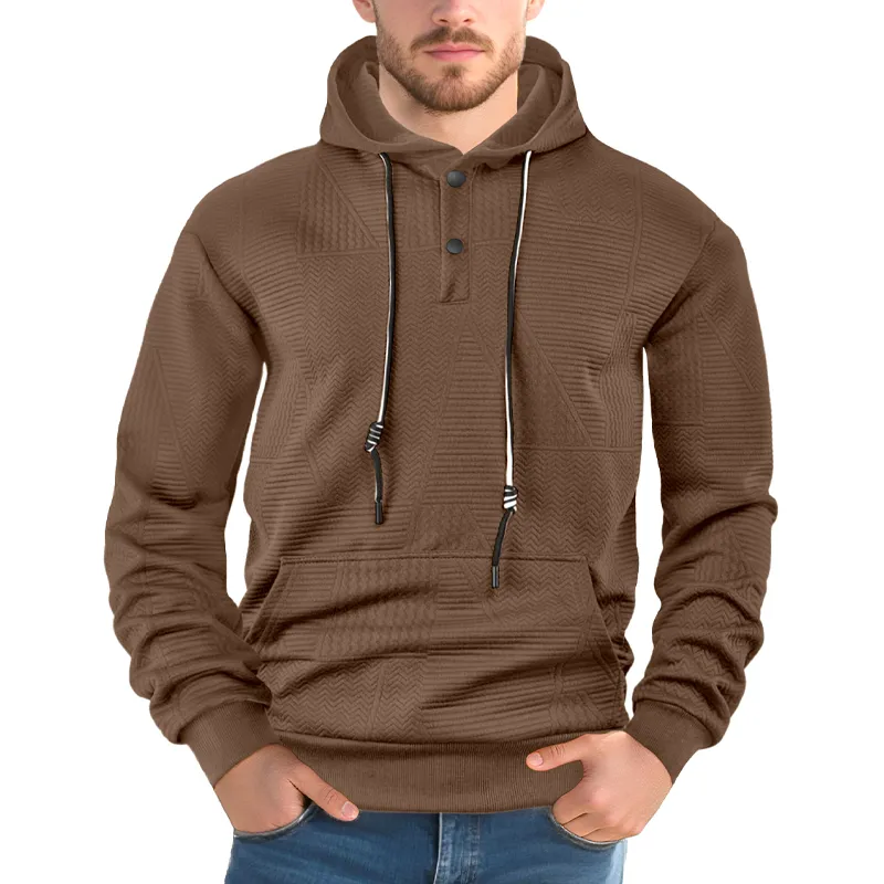 Men's Casual Textured Solid Color Hoodie MTA2883G2X sold by Manly