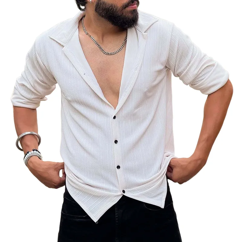 Men's Solid Color Long-sleeved Shirt MTA2874G0X sold by Manly