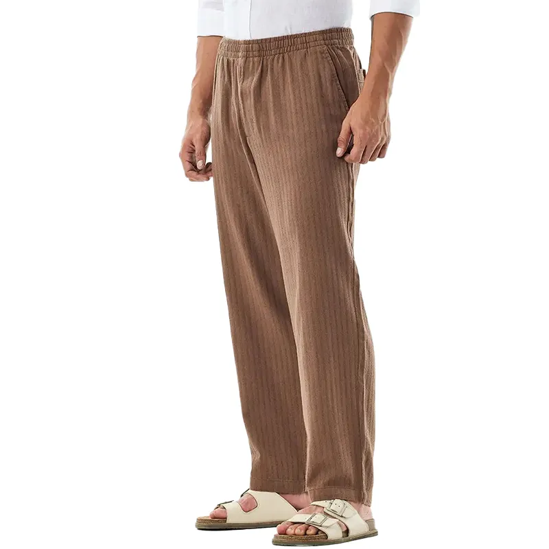 Men's Cotton And Linen Jacquard Casual Trousers MTA2879G8P sold by Manly product image thumbnail 2