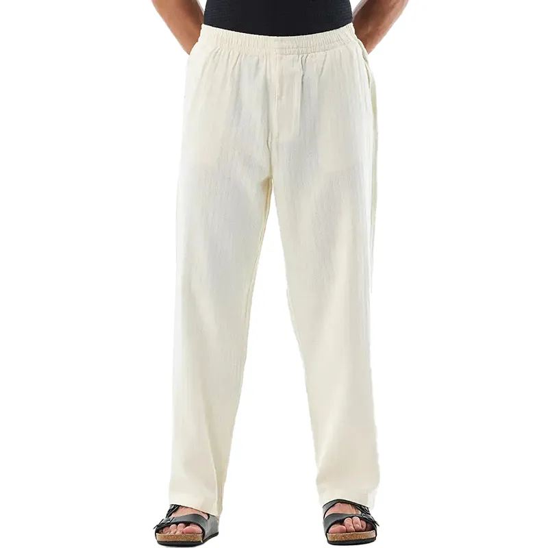 Men's Cotton And Linen Jacquard Casual Trousers MTA2879G8P sold by Manly product image thumbnail 3
