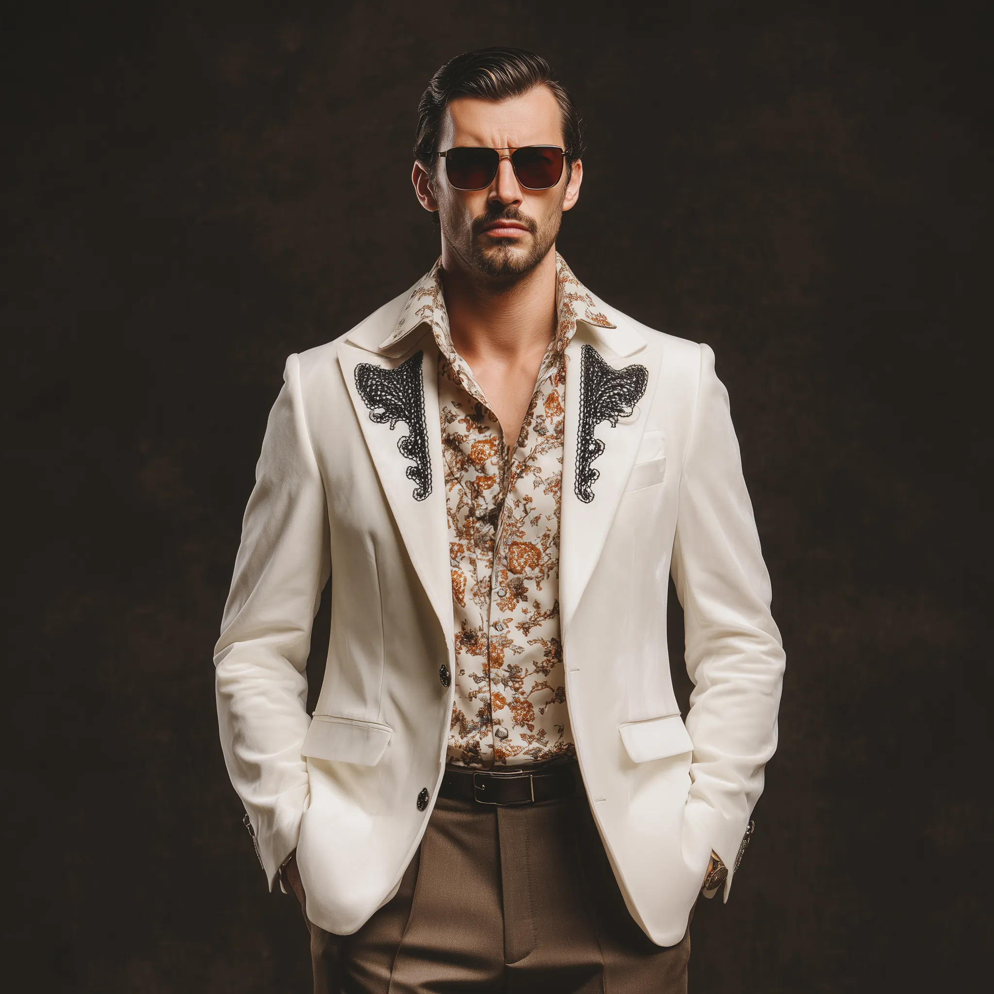 Men's Classic Vintage Gentleman Collar Embroidered Velvet Single-breasted Blazer MTA3114G6K sold by Manly product image thumbnail 3