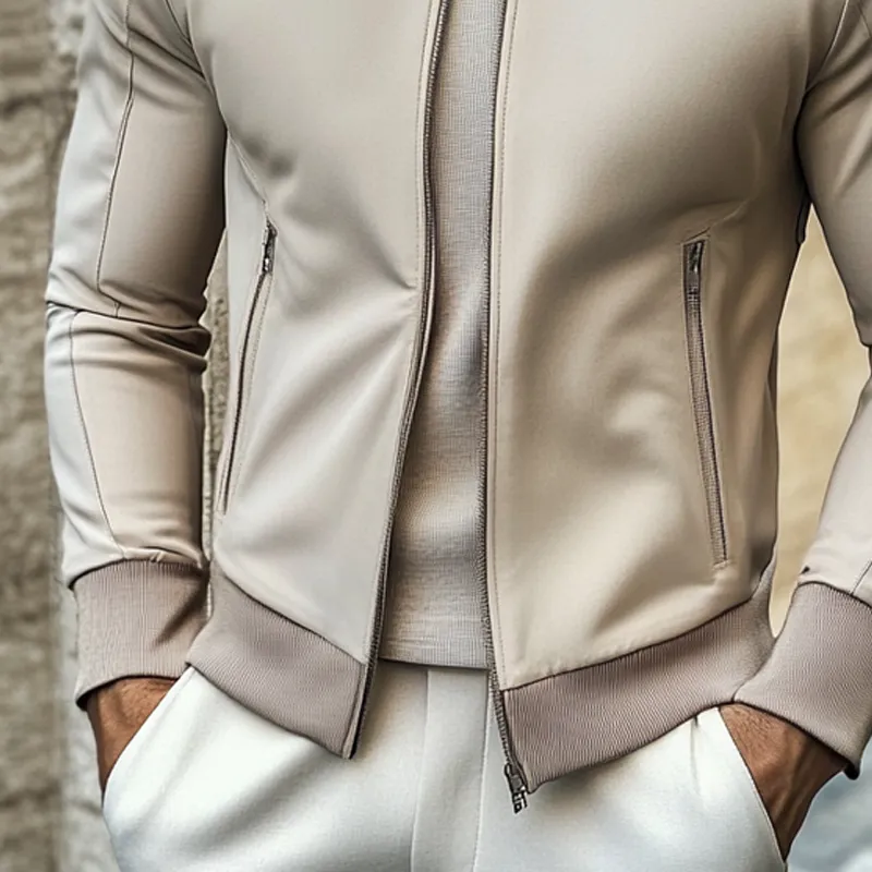 Men's Sports Casual Solid Color Baseball Collar Jacket MTA3165G6X sold by Manly product image thumbnail 4