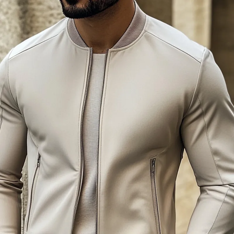 Men's Sports Casual Solid Color Baseball Collar Jacket MTA3165G6X sold by Manly product image thumbnail 3