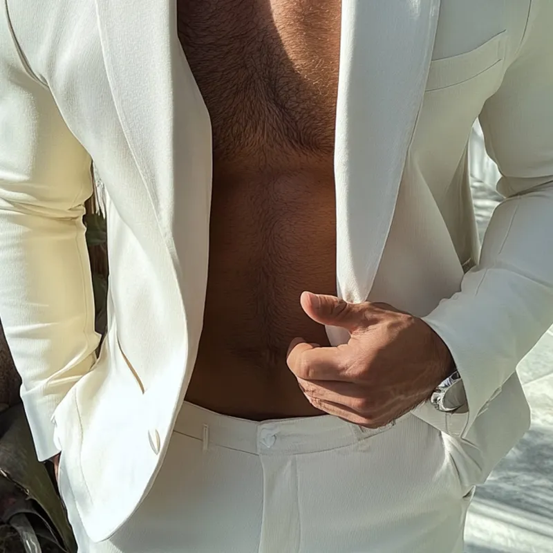 Men's Solid Color Casual Cotton Blazer MTA3169G0X sold by Manly product image thumbnail 3