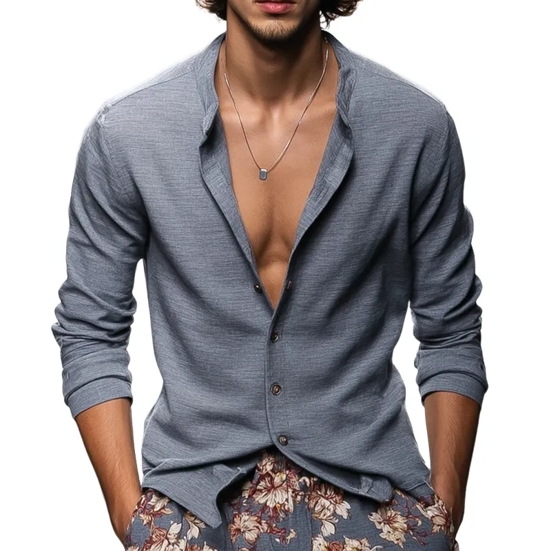 Men's Cozy Round Neck Long Sleeve Shirt MTA3052G8Z sold by Manly