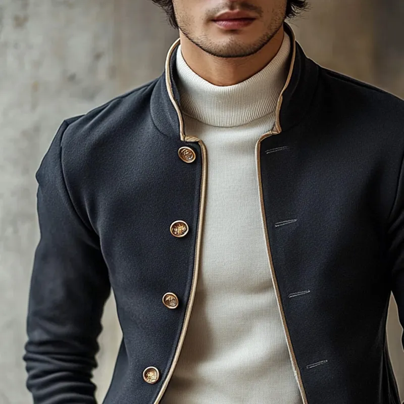 Men's Casual Stand Collar Single-breasted Jacket MTA3105G6X sold by Manly product image thumbnail 3