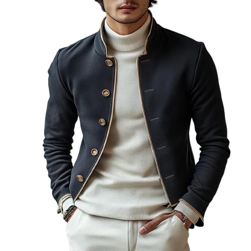 Men's Casual Stand Collar Single-breasted Jacket MTA3105G6X sold by Manly