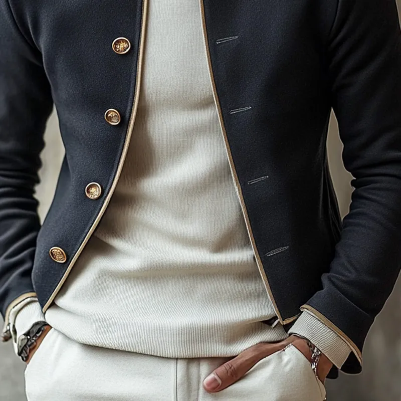 Men's Casual Stand Collar Single-breasted Jacket MTA3105G6X sold by Manly product image thumbnail 4