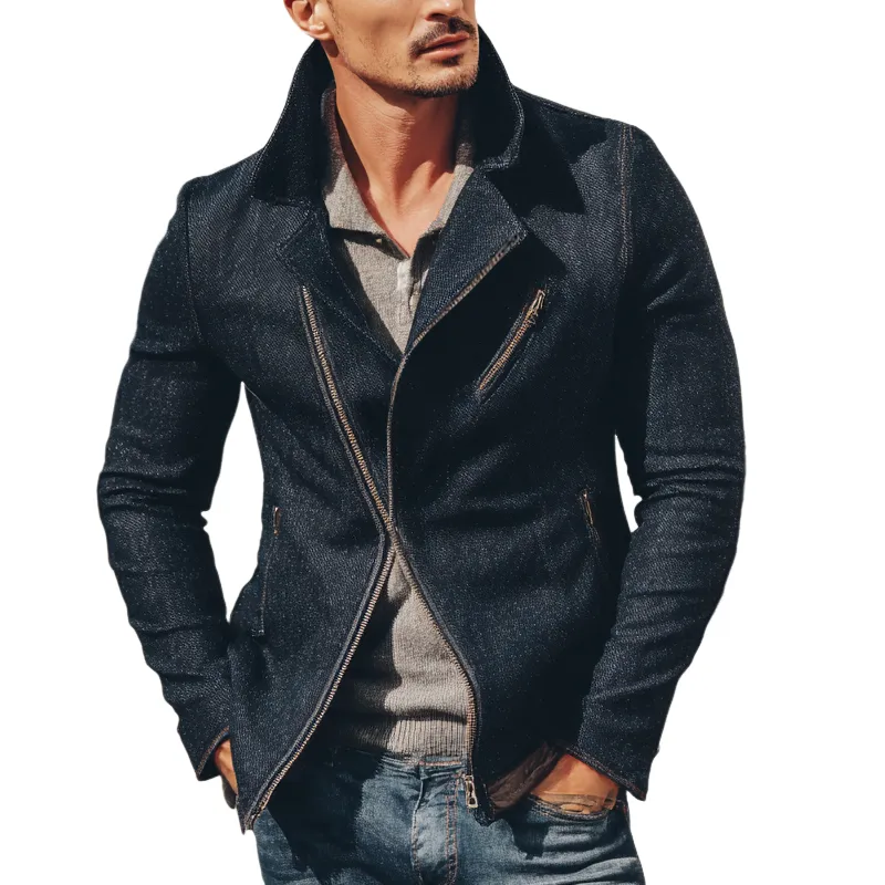 Men's Vintage Cotton Twill Blend Zip-Up Jacket MTA0229H3X sold by Manly