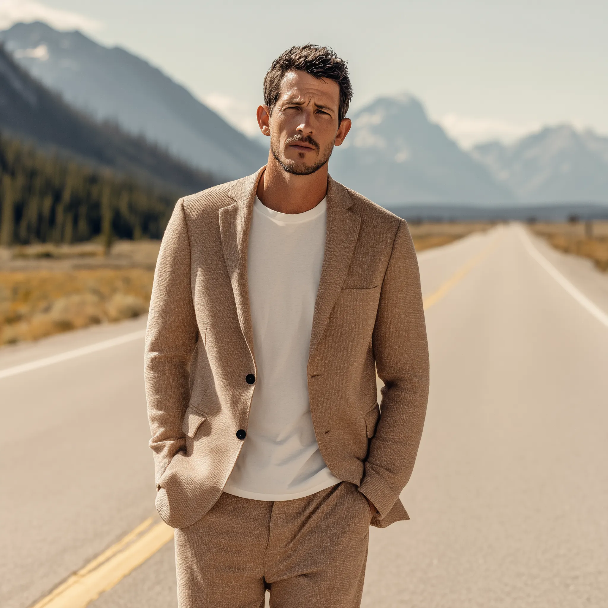 Men's Classic Casual Solid Color Single-breasted Slim Fit Knitted Blazer MTA0206H8K sold by Manly product image thumbnail 3