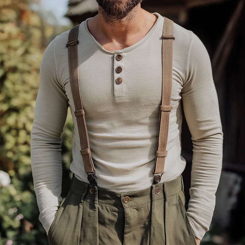 Men's Vintage Casual Knit Henley Long Sleeve T-Shirt MTA3131G1TO sold by Manly product image thumbnail 2