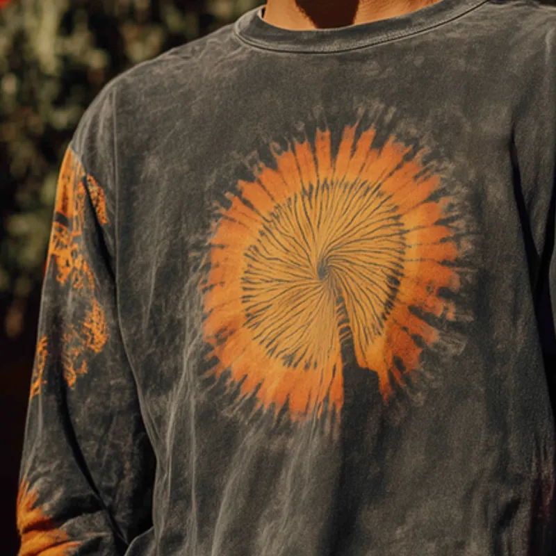 Men's Retro Casual Hippie Style Printed Round Neck Long Sleeve T-Shirt MTA0123H1TO sold by Manly product image thumbnail 3