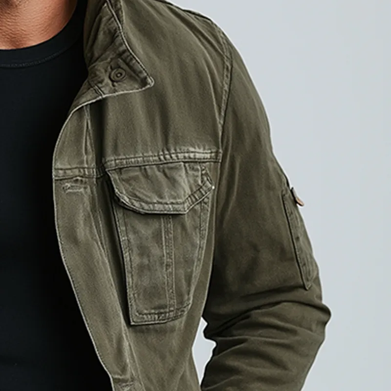 Men's Vintage Washed Denim Jacket MTA0152H4P sold by Manly product image thumbnail 4