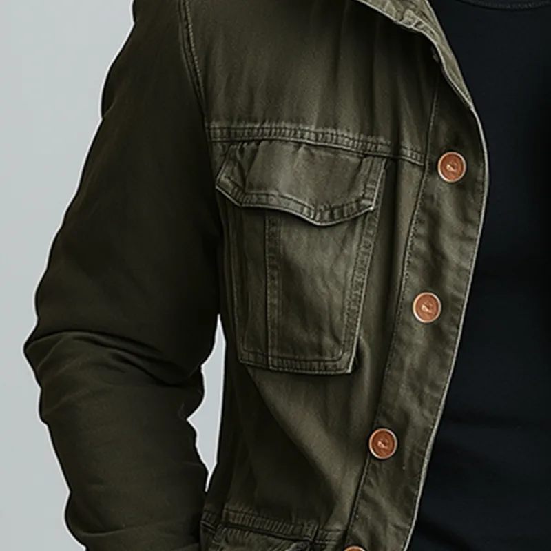 Men's Vintage Washed Denim Jacket MTA0152H4P sold by Manly product image thumbnail 3