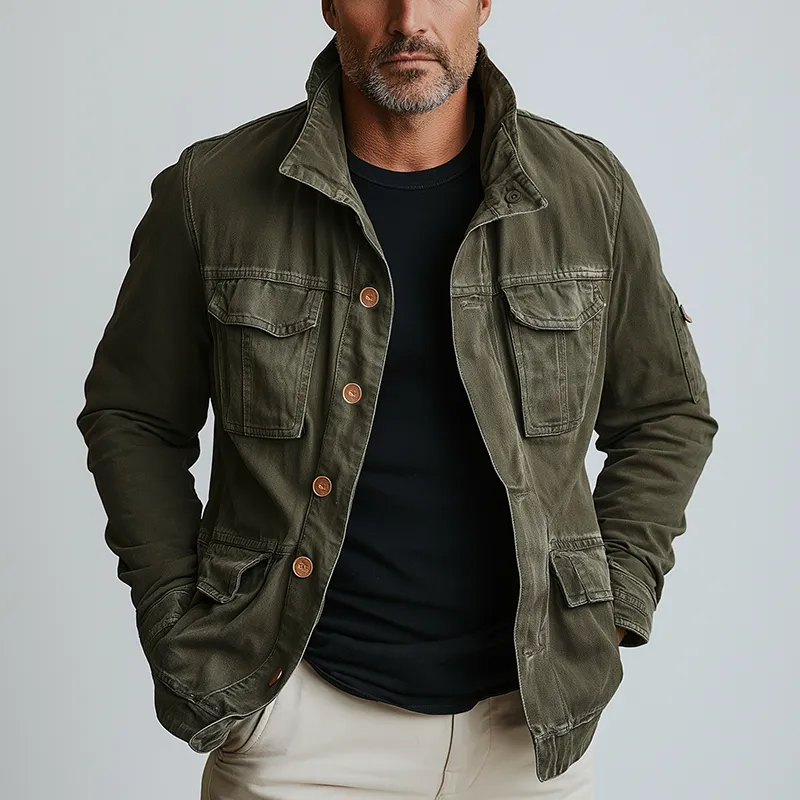 Men's Vintage Washed Denim Jacket MTA0152H4P sold by Manly product image thumbnail 2