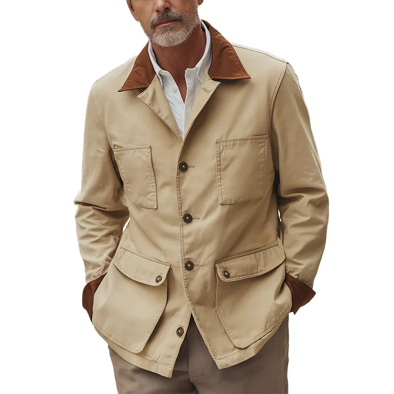 Men's Retro Simple Long Sleeve Jacket MTA0135H9P sold by Manly