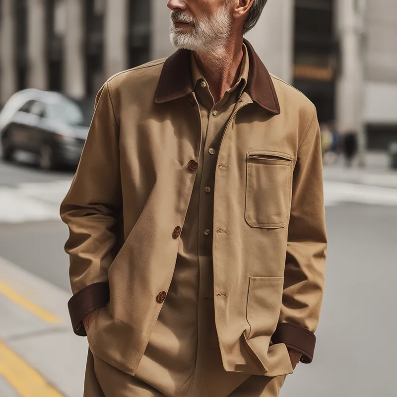 Men's Retro Simple Long-sleeved Thin Jacket MTA0161H9P sold by Manly product image thumbnail 2