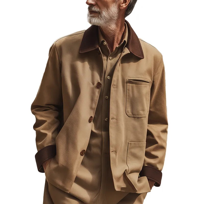 Men's Retro Simple Long-sleeved Thin Jacket MTA0161H9P sold by Manly