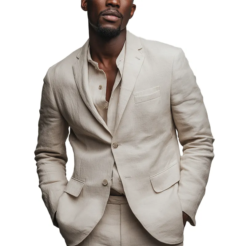 Men's Simple Linen Suit Jacket (with Lining) MTA0103H3P sold by Manly