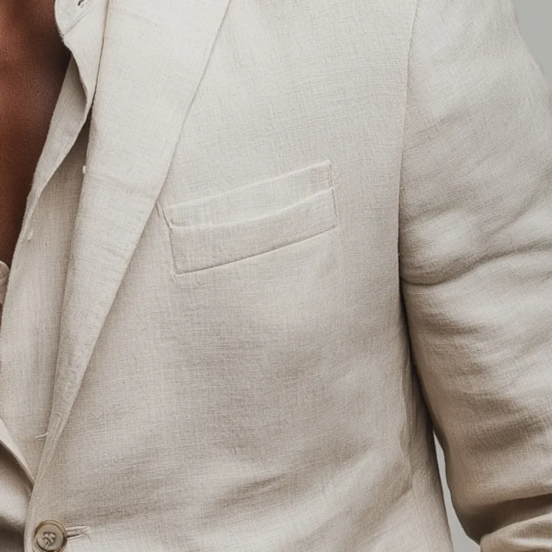 Men's Simple Linen Suit Jacket (with Lining) MTA0103H3P sold by Manly product image thumbnail 3