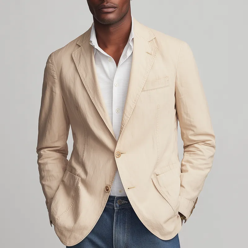 Men's Simple Washed Cotton Suit Jacket MTA0122H3P sold by Manly product image thumbnail 3