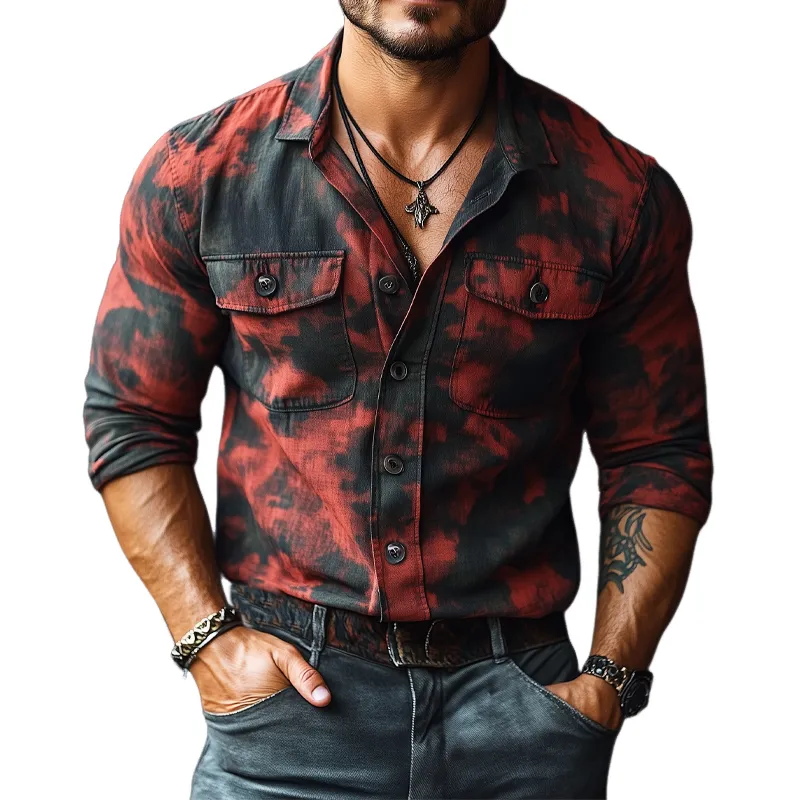 Men's Spring And Autumn Printed Long Sleeve Shirt MTA0120H6U sold by Manly