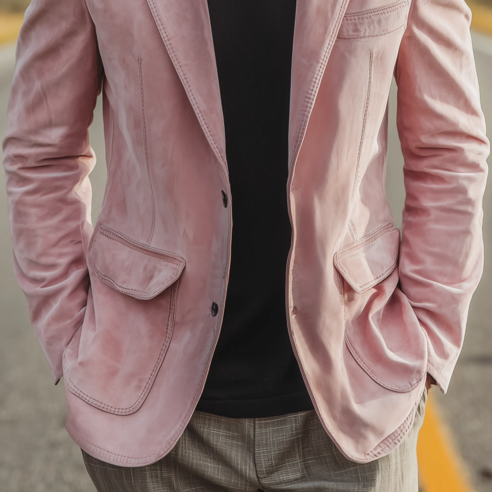 Men's Retro Fashion Gentleman Suede Single-breasted Slim-fit Blazer MTA0162H1K sold by Manly product image thumbnail 4