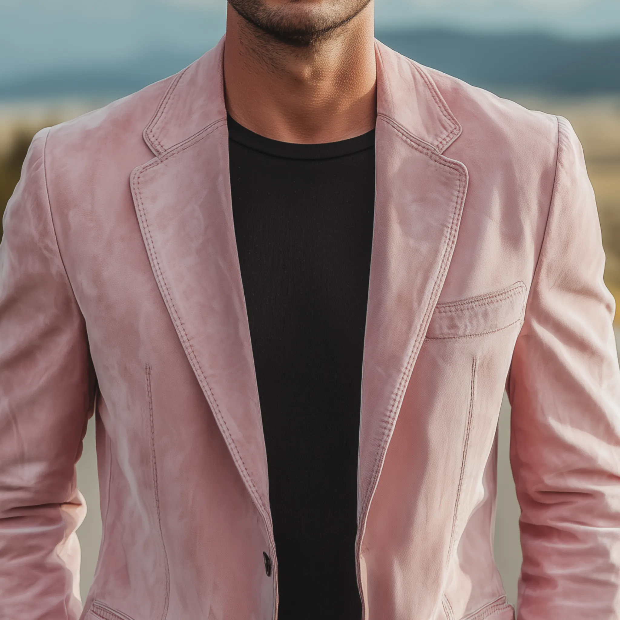 Men's Retro Fashion Gentleman Suede Single-breasted Slim-fit Blazer MTA0162H1K sold by Manly product image thumbnail 3