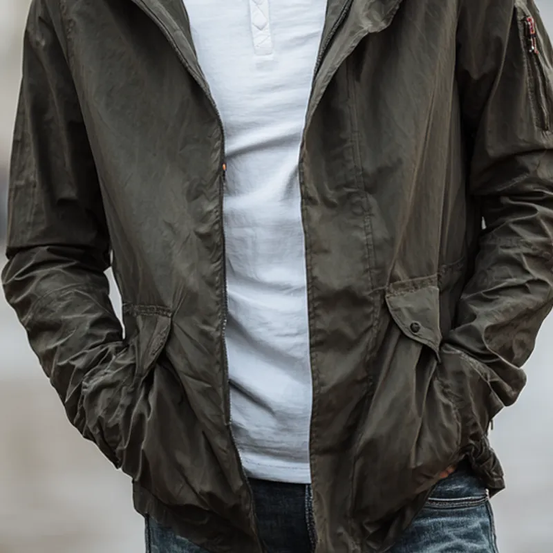 Men's Solid Color Thin Casual Hooded Jacket MTA0168H0X sold by Manly product image thumbnail 4