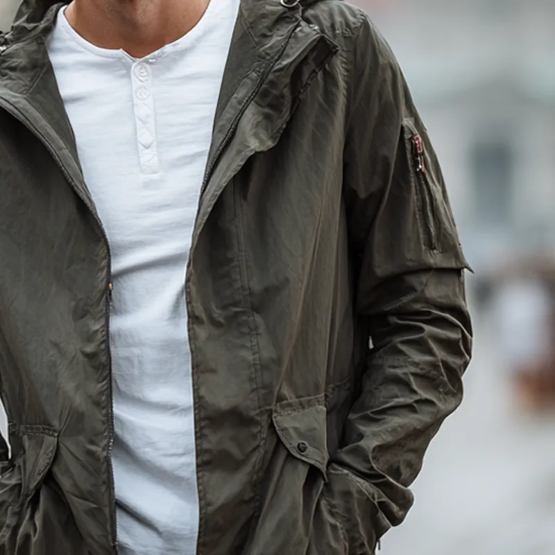 Men's Solid Color Thin Casual Hooded Jacket MTA0168H0X sold by Manly product image thumbnail 3