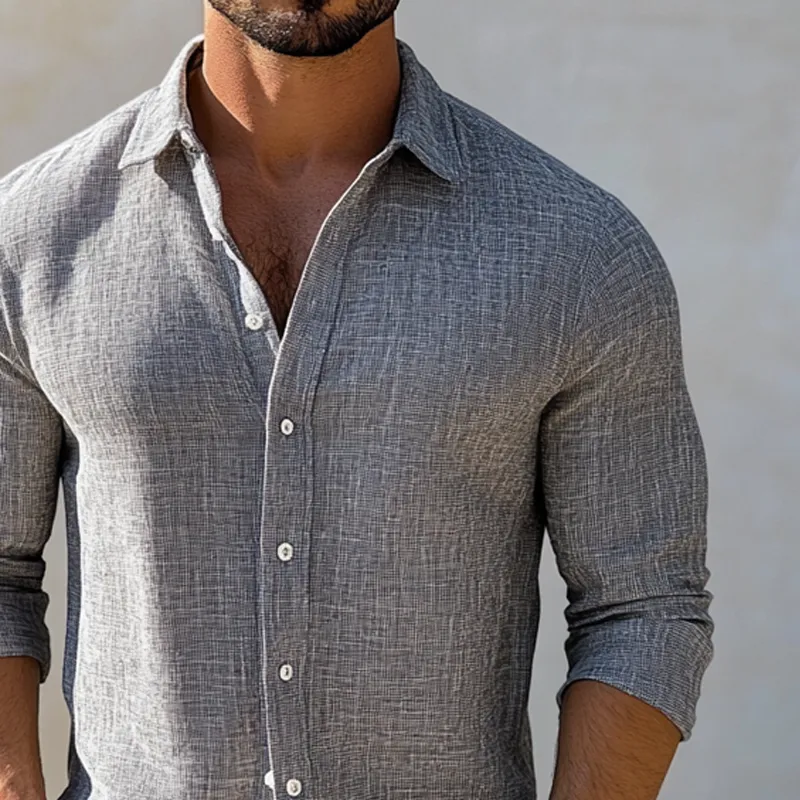 Men's Texture Print Casual Long Sleeve Shirt MTA3187G7X sold by Manly product image thumbnail 4