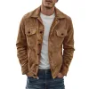Men's Classic Casual Multi-pocket Lapel Corduroy Thin Jacket MTA0480H6K sold by Manly