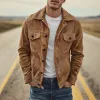 Men's Classic Casual Multi-pocket Lapel Corduroy Thin Jacket MTA0480H6K sold by Manly