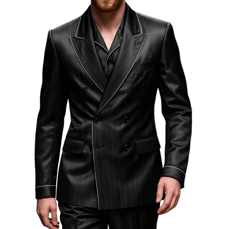 Men's Retro Casual Satin Stripe Print Luxury Blazer MTA2291G4TO sold by Manly