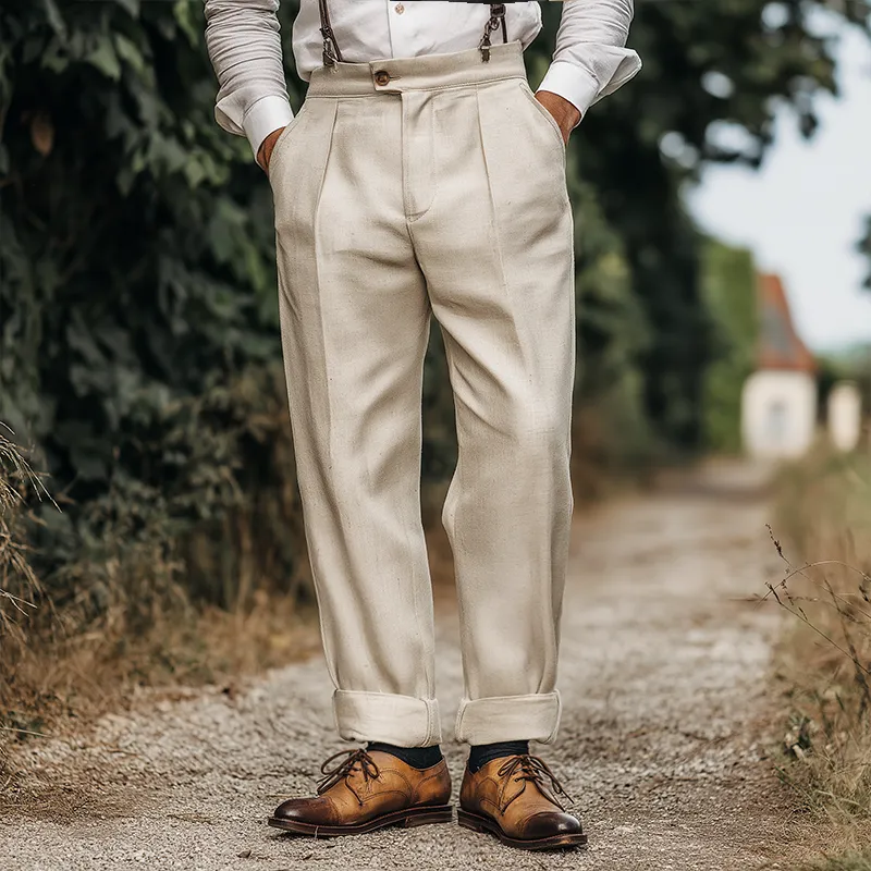 Men's Retro Casual Cotton And Linen Blazer Pants MTA3199G4TO sold by Manly product image thumbnail 2