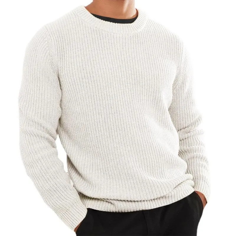 Men's Round Neck Solid Knit Sweater 25404401Z sold by Manly