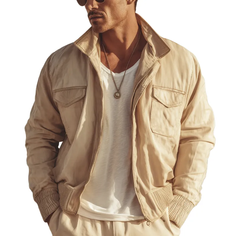 Men's Spring And Autumn Classic Waterproof Bomber Jacket MTA0631H8U sold by Manly