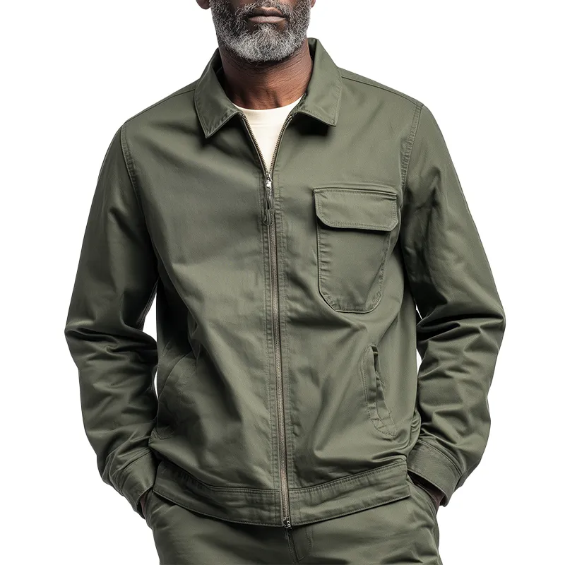 Men's Vintage Washed Cotton Long Sleeve Jacket MTA0567H8P sold by Manly