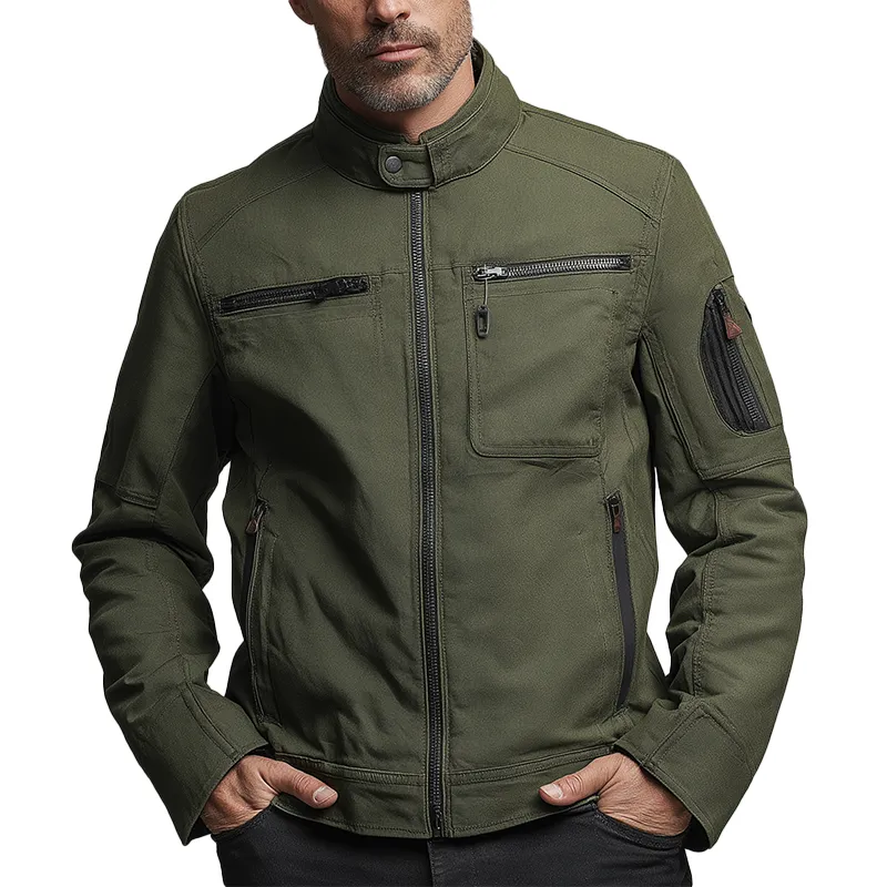 Men's Vintage Cotton Motorcycle Jacket MTA0568H6P sold by Manly