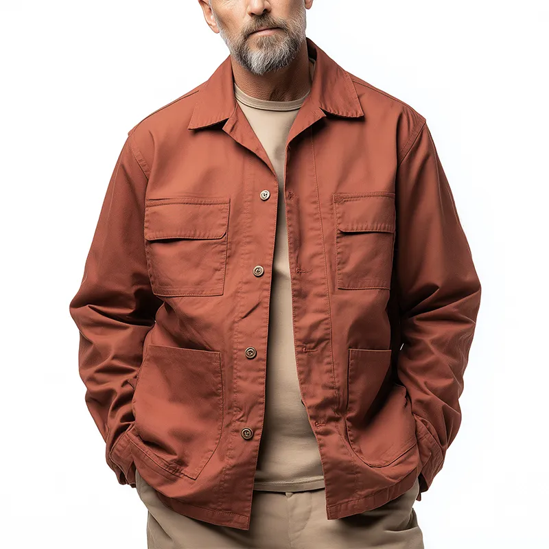 Men's Simple Solid Color Cotton Blend Jacket MTA0573H9P sold by Manly