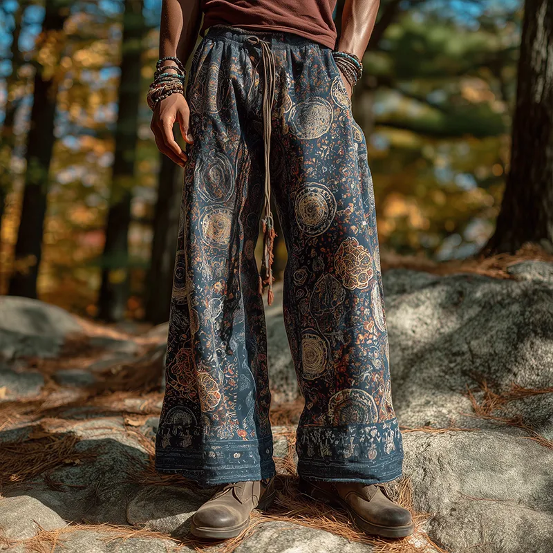 Men's Retro Casual Hippie Floral Print Loose Trousers MTA0188H2TO sold by Manly product image thumbnail 2
