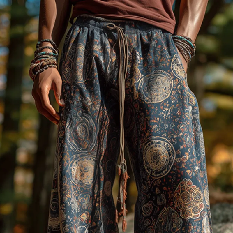Men's Retro Casual Hippie Floral Print Loose Trousers MTA0188H2TO sold by Manly product image thumbnail 3