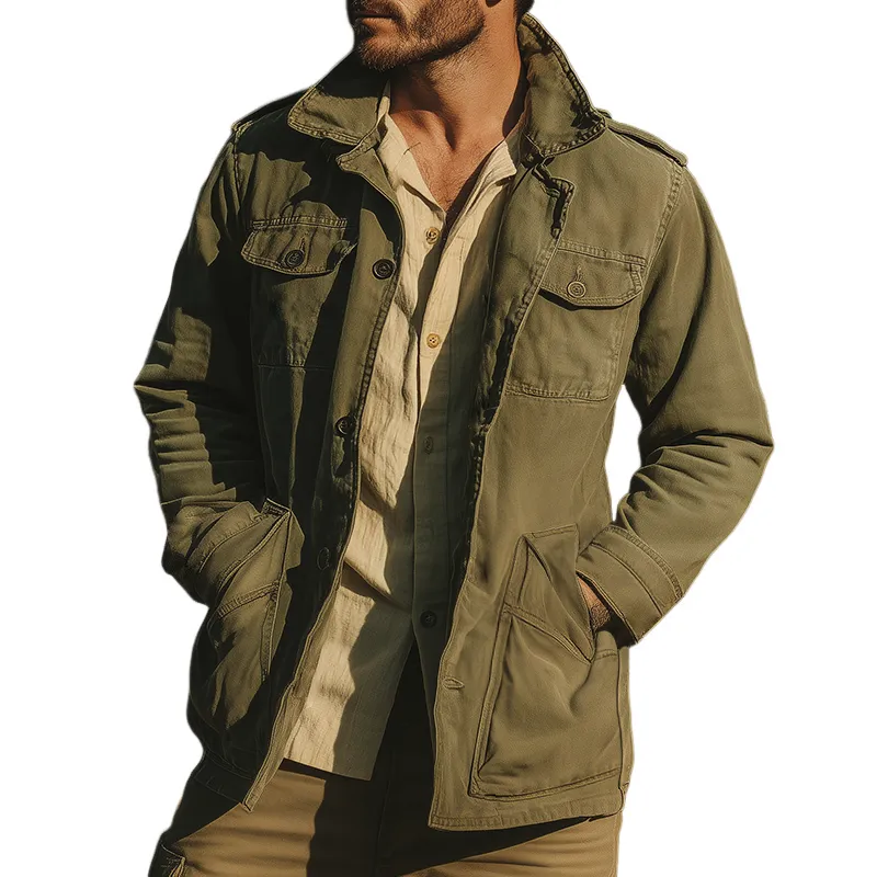 Men's Vintage Casual Cotton Washed Outdoor Barn Jacket MTA0116H8TO sold by Manly