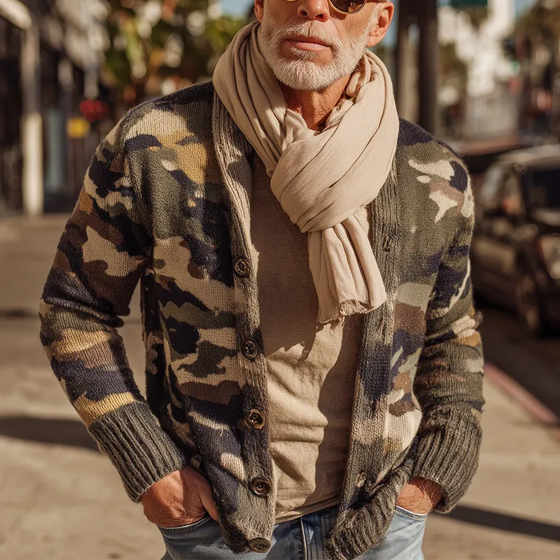 Men's Autumn Fashion Camouflage Knitted Cardigan MTA0748H8P sold by Manly product image thumbnail 2