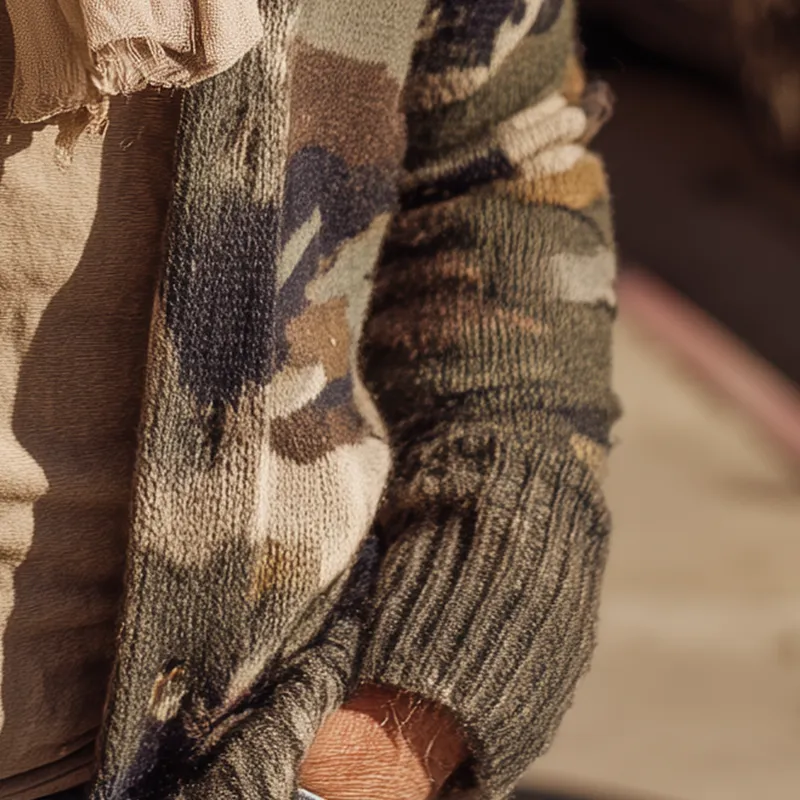 Men's Autumn Fashion Camouflage Knitted Cardigan MTA0748H8P sold by Manly product image thumbnail 4