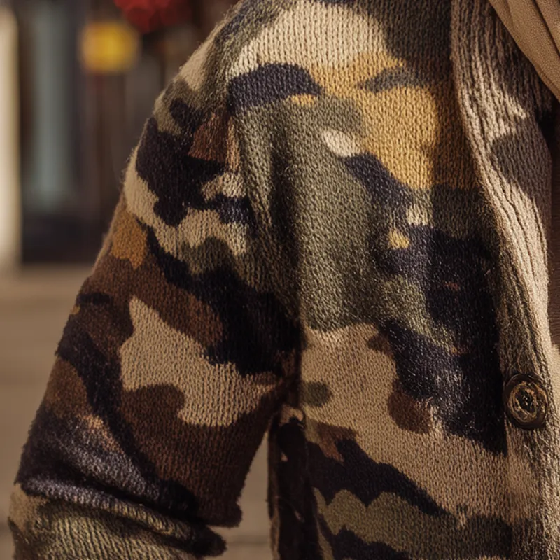 Men's Autumn Fashion Camouflage Knitted Cardigan MTA0748H8P sold by Manly product image thumbnail 3