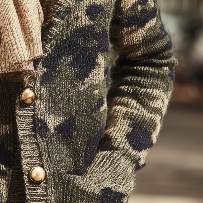 Men's Vintage Camouflage Knit Cardigan MTA0764H7P sold by Manly product image thumbnail 4